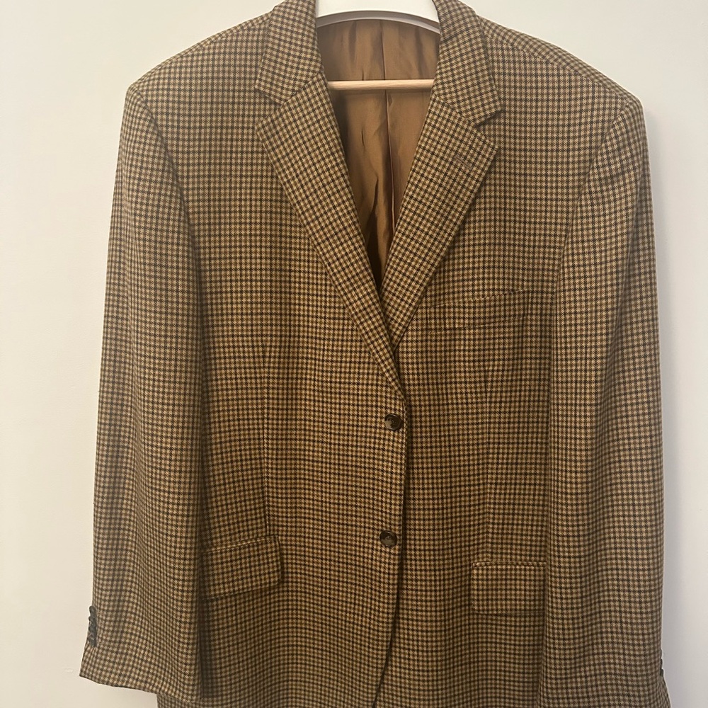 Arnold Brant 100% Cashmere Men's Checkered Blazer